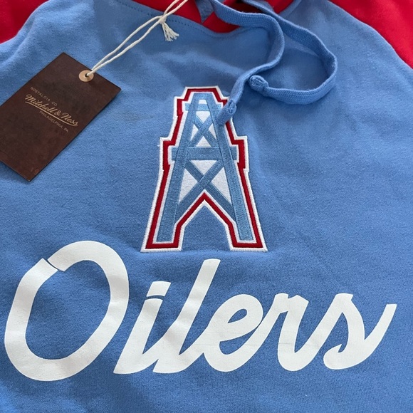 NFL Houston Oiler’s Mitchell and Ness Raglan Hoodie - Picture 3 of 4